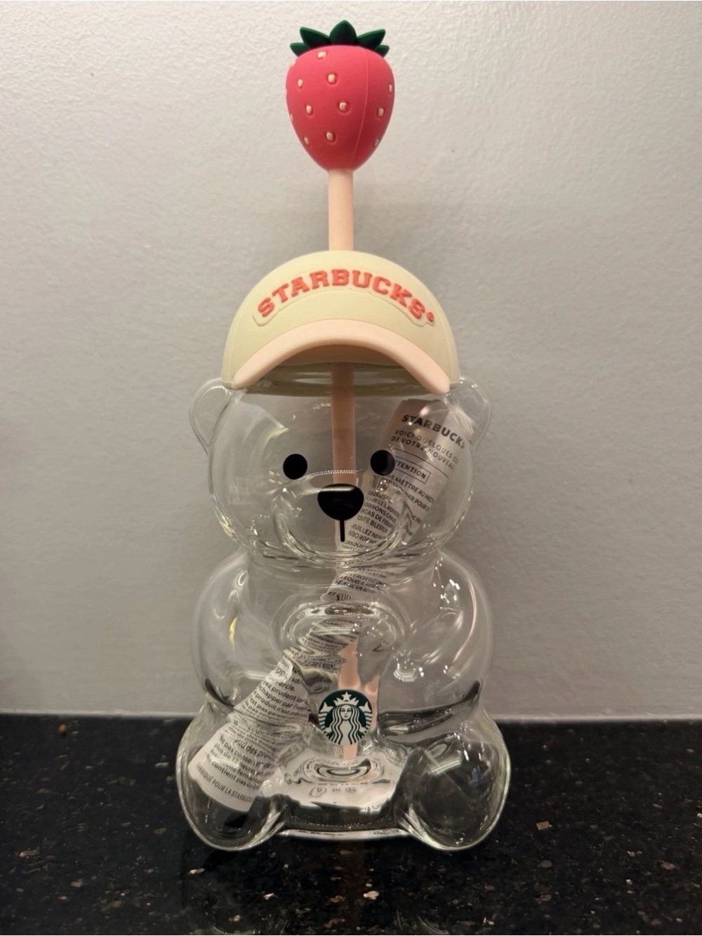 New in box pink bearista glass Starbucks cup